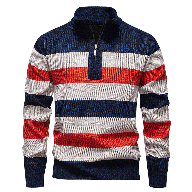 Men's Fleece-Lined Half-Zip Hoodie | Stand-Up Collar | JParker