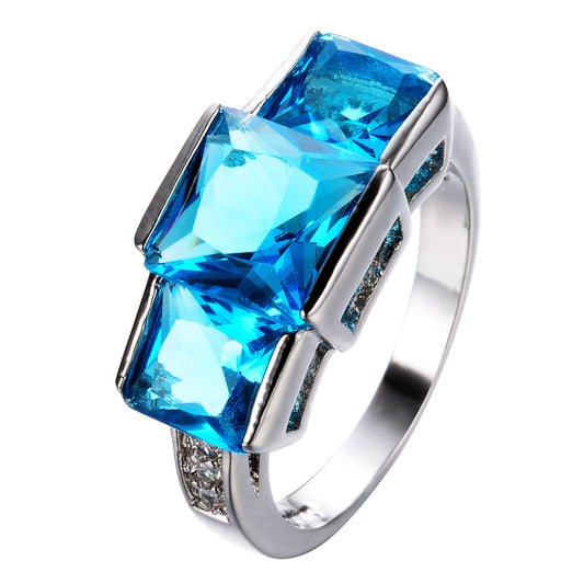 Unisex Copper Rainbow Geometric Ring – Colourful Electroplated Statement Band