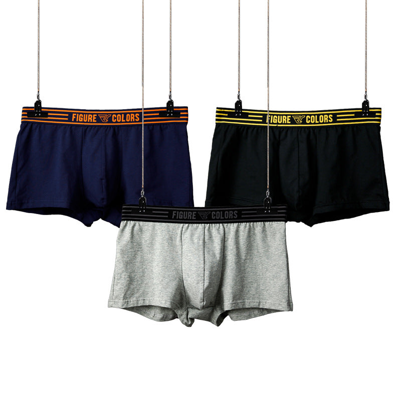 Men's Cotton Boxer Briefs – Breathable Low-Waist 5 Classic Colours