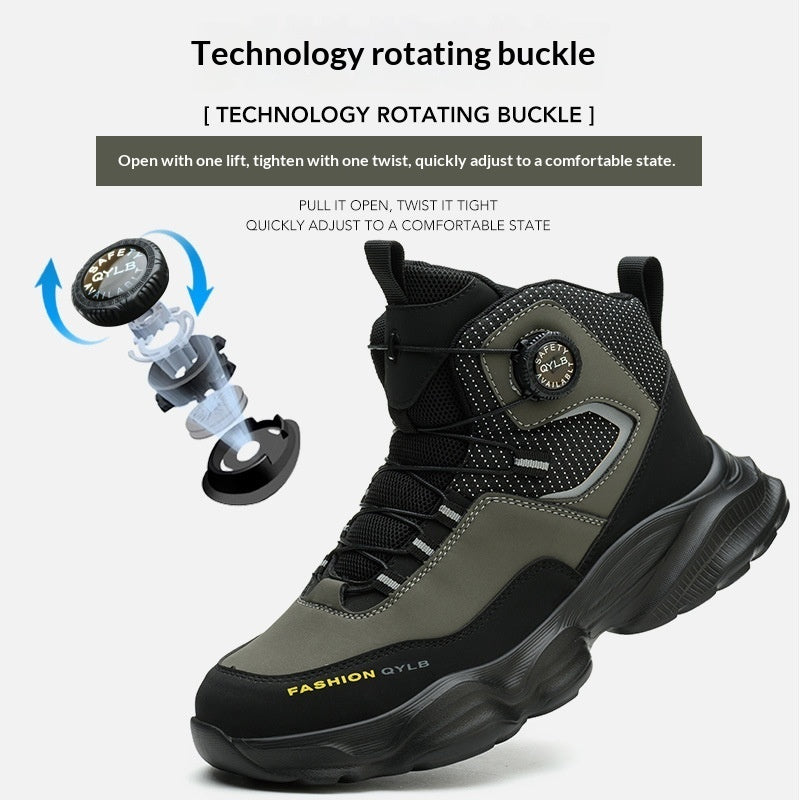 Men's Steel Toe Safety Boots – Microfibre Leather, Quick-Release Buckle | EU 36–48