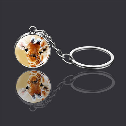 Animal Glass Ball Keychain | Double-Sided Design | 23 Animals