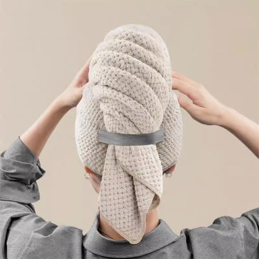 Thickened Coral Fleece Hair Drying Cap | Quick-Dry & Soft | 4 Colours