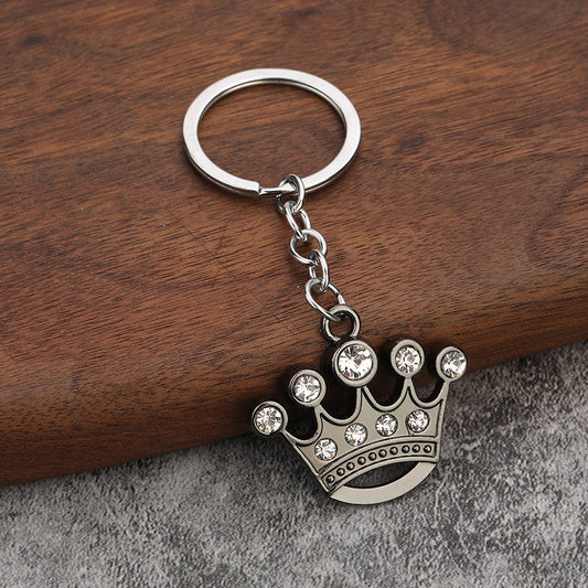 Diamond Crown Keychain | King & Queen Zinc Alloy Charm | Couples Gift