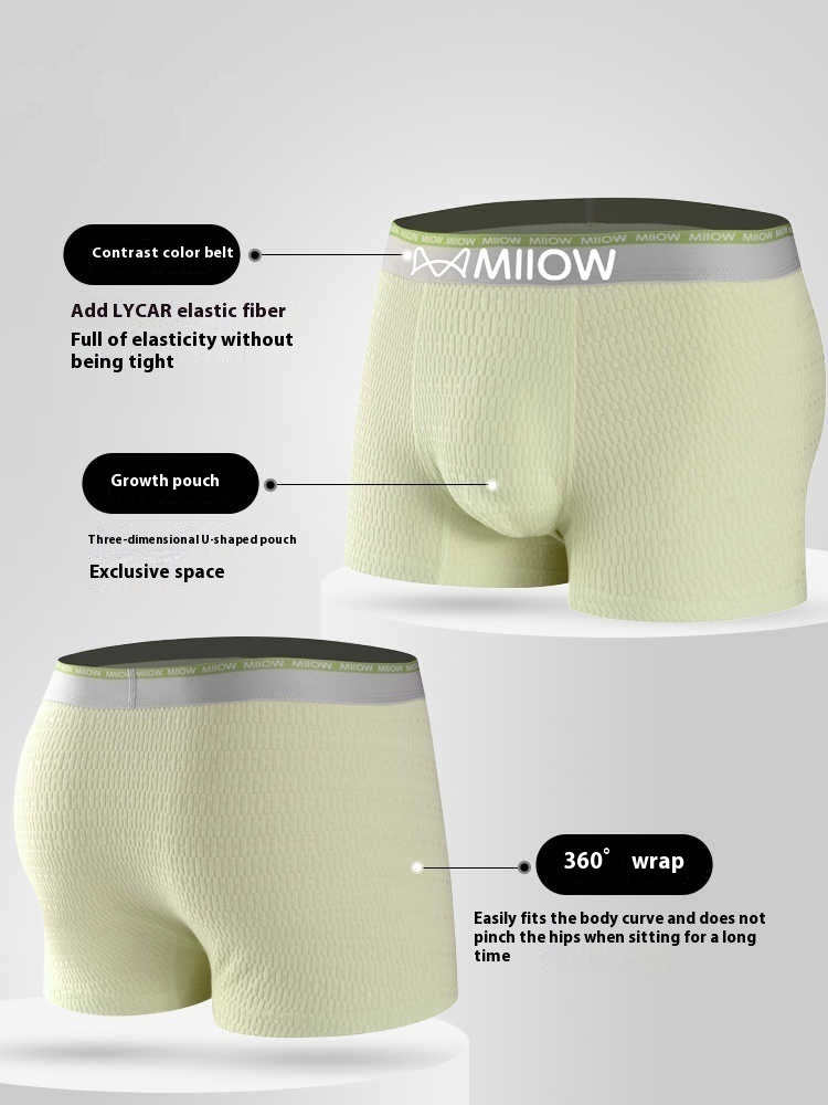 Men's Cotton Boxer Briefs 4-Pack – Antibacterial Breathable Mid-Waist