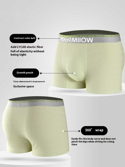 Men's Cotton Boxer Briefs 4-Pack – Antibacterial Breathable Mid-Waist