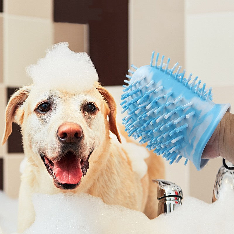 2-in-1 Dog Paw Cleaner Cup | Silicone Bristle Paw Washer & Grooming Brush