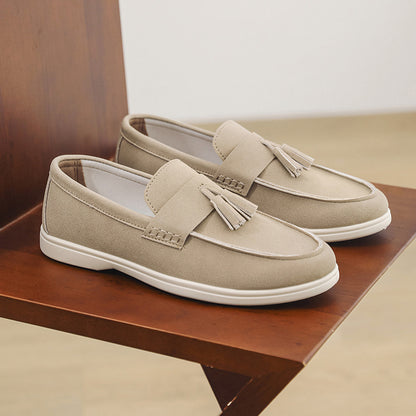 Men's Suede Tassel Brogue Slip-On Loafers | EU 39-45