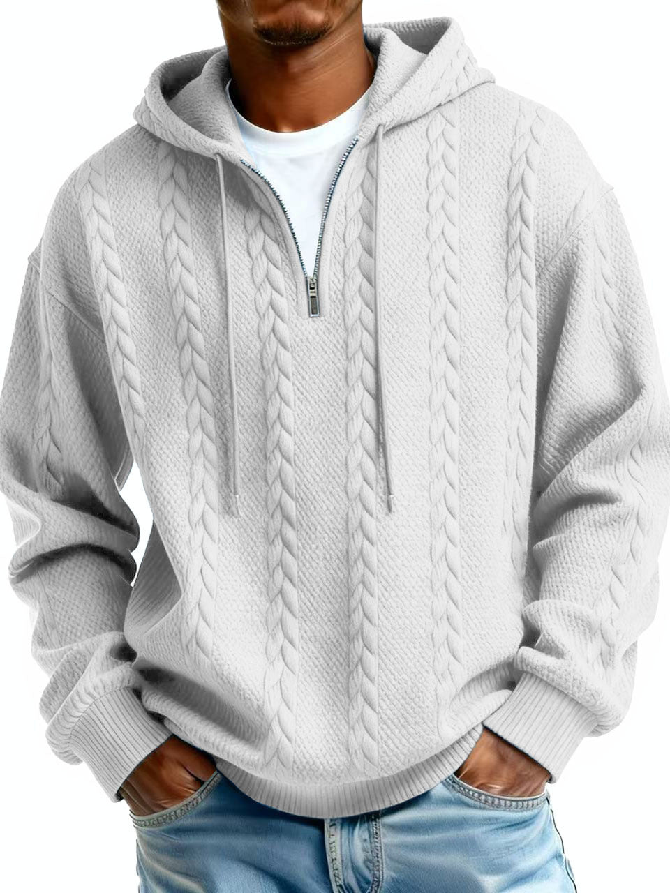 Men's Half-Zip Printed Hoodie – Loose Fit Pullover | 10 Styles | Sizes S–5XL