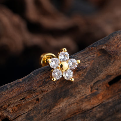 Micro-Set Zircon Ear Cuff | Minimalist Stainless Steel Single Ear Stud