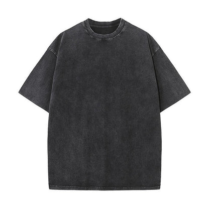 Men's Acid Wash Batik Crewneck T-Shirt | Drop Shoulder