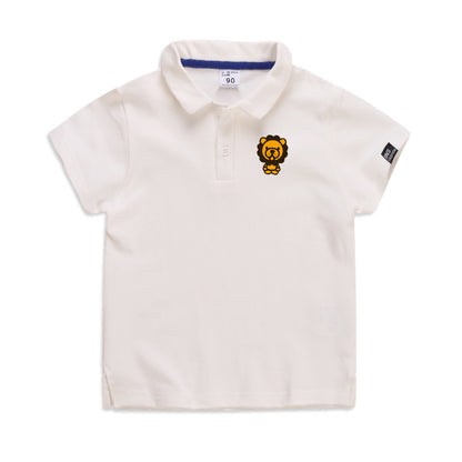 Children's Solid Colour Polo T-Shirt | Cotton Lapel Short Sleeve