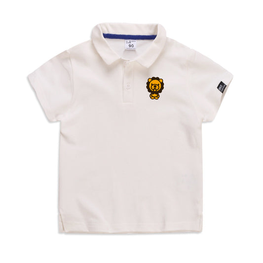 Children's Solid Colour Polo T-Shirt | Cotton Lapel Short Sleeve