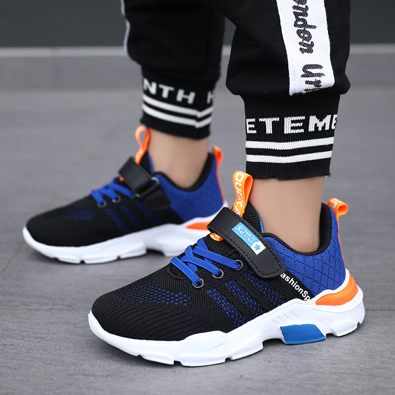 Boys' Velcro Sports Shoes | Lightweight Artificial Leather | EU 28-39