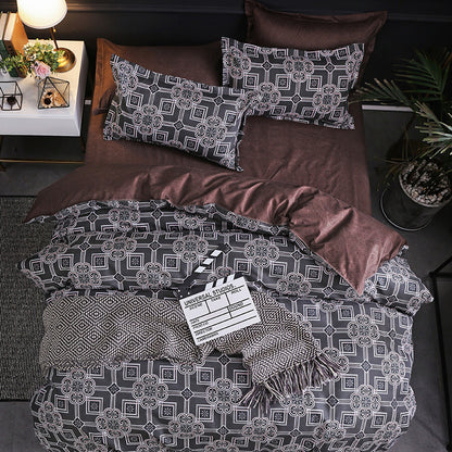 Geometric Ramie Duvet Cover Set – 3-Piece Antibacterial Bedding