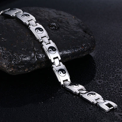 Men's Titanium Steel Bracelet – Haematite Geometric Bangle