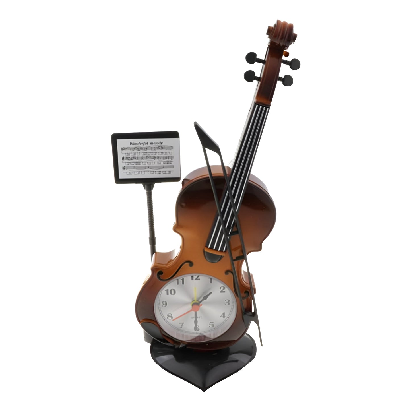 Violin Design Alarm Clock-Creative Bedside Clock for Music Lovers~5224-5
