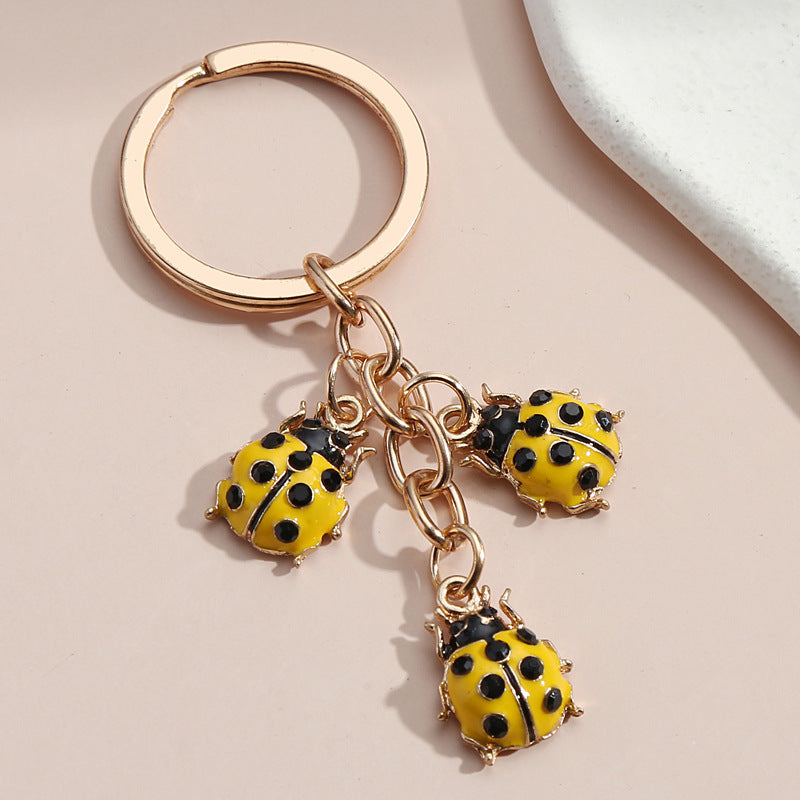 Dripping Oil Alloy Charm Keychain | Owl, Ladybug & Ghost Face | JP Collections