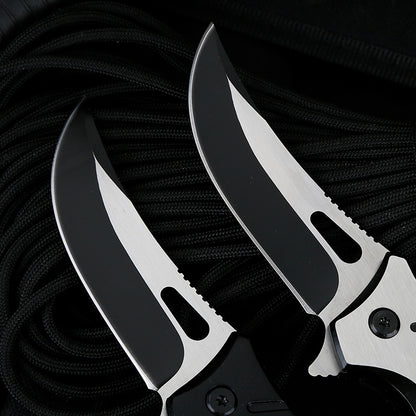 3Cr13 Steel Folding Pocket Knife – 56HRC Camping & Survival Knife Back Clip White & Black