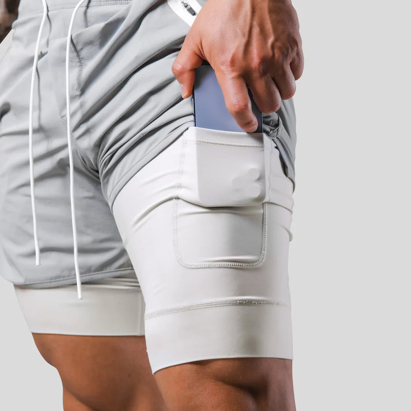 Men's Double Layer Running Shorts | Lined Polyester Active M-3XL