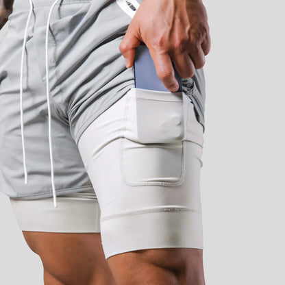 Men's Double Layer Running Shorts | Lined Polyester Active M-3XL
