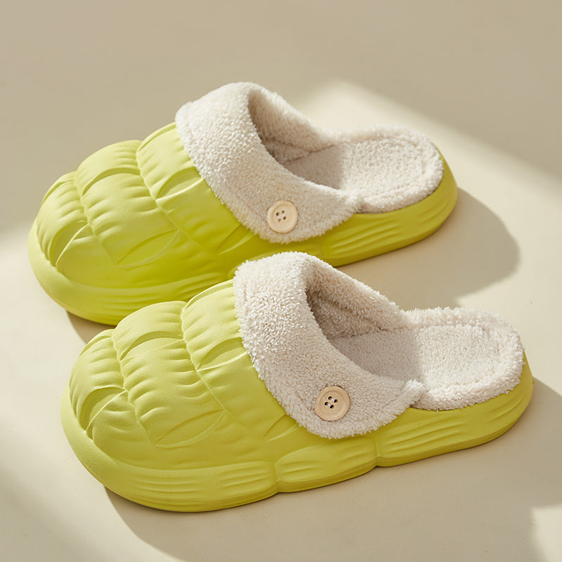 Unisex Faux Fur Lined EVA Slippers | Warm Non-Slip Indoor Shoes