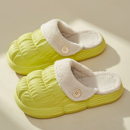 Unisex Faux Fur Lined EVA Slippers | Warm Non-Slip Indoor Shoes
