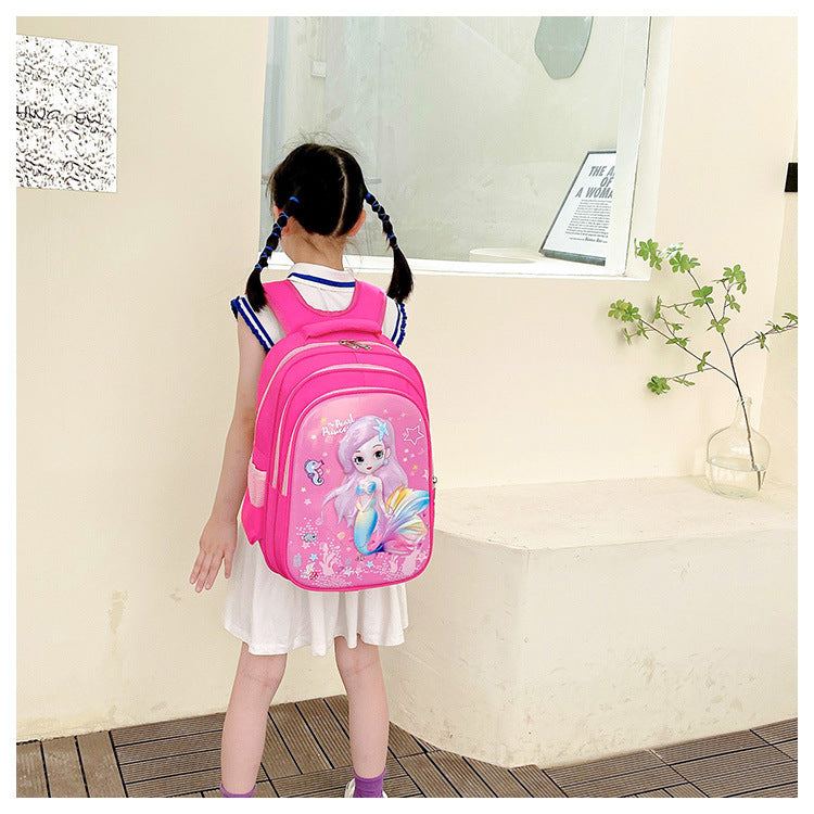 Children's Printed Nylon Backpack – Mermaid & Spaceman Designs
