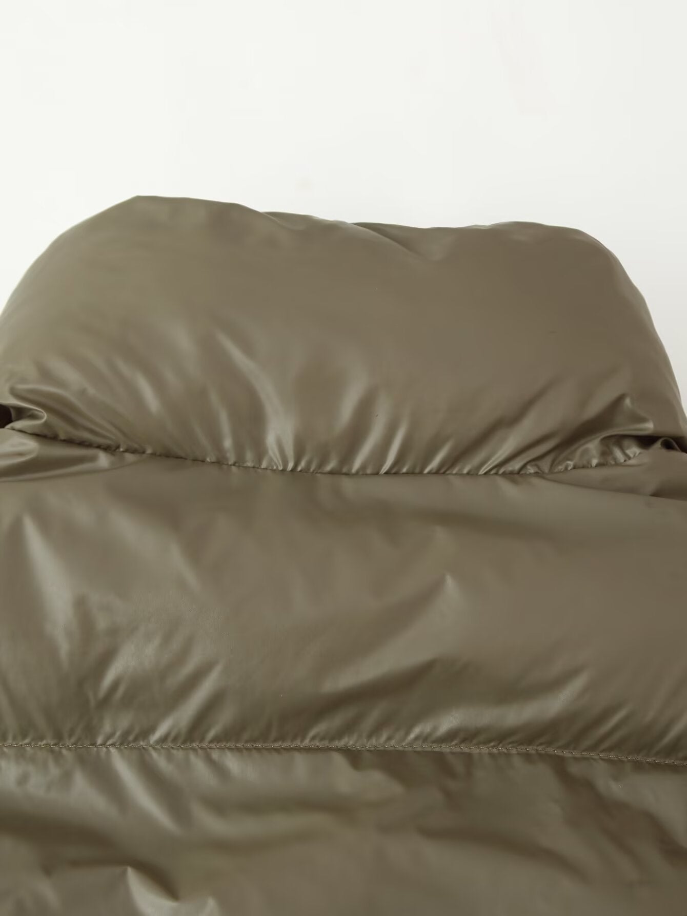 Women's Olive Green Quilted Padded Jacket - Button Front