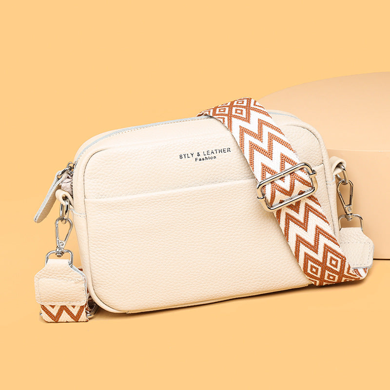 Genuine Leather Square Crossbody Bag | First-Layer Cowhide | 5 Colours | Women's