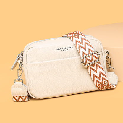 Genuine Leather Square Crossbody Bag | First-Layer Cowhide | 5 Colours | Women's