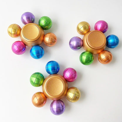 Six-Bead Colourful Fingertip Gyro | Zinc Alloy