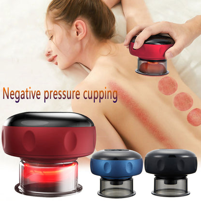 Electric Vacuum Cupping & Gua Sha Massager — Smart Breathing Therapy Device with Heat & Red Light