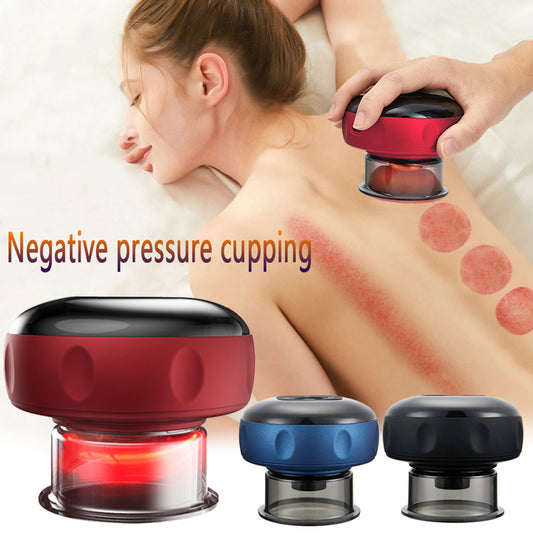 Electric Vacuum Cupping & Gua Sha Massager — Smart Breathing Therapy Device with Heat & Red Light