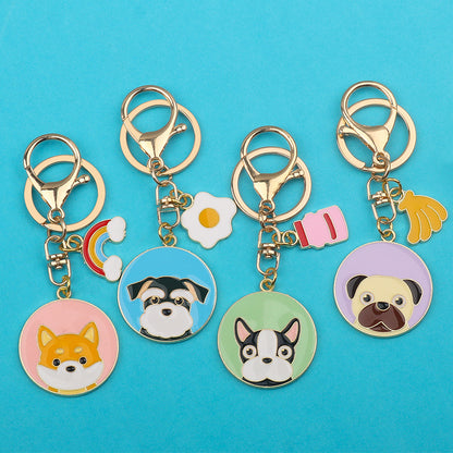 Metal Animal Keychain Pendant | Falcon, Shiba Inu, Schnauzer & Shar Pei