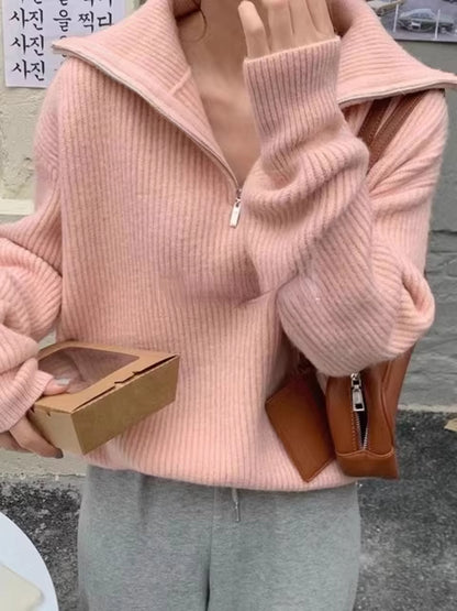 Crew Neck Wool Blend Sweater | Women's Knitwear