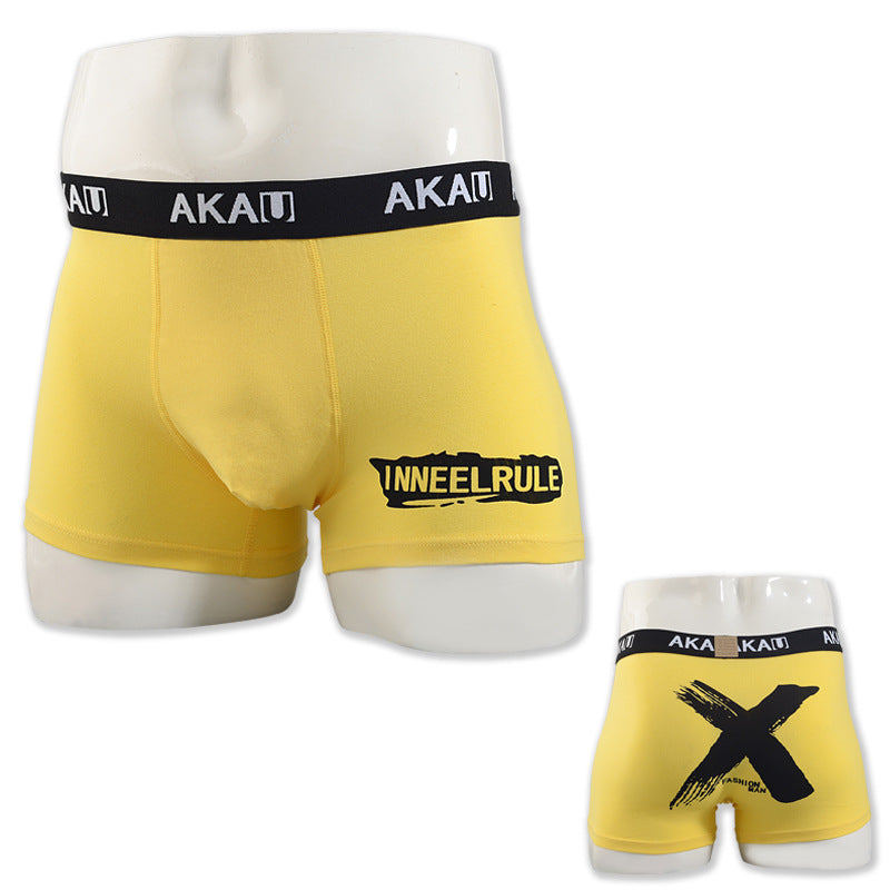 Men's Cotton Boxer Briefs – Cartoon Cat & Solid Colour Prints 17 Styles