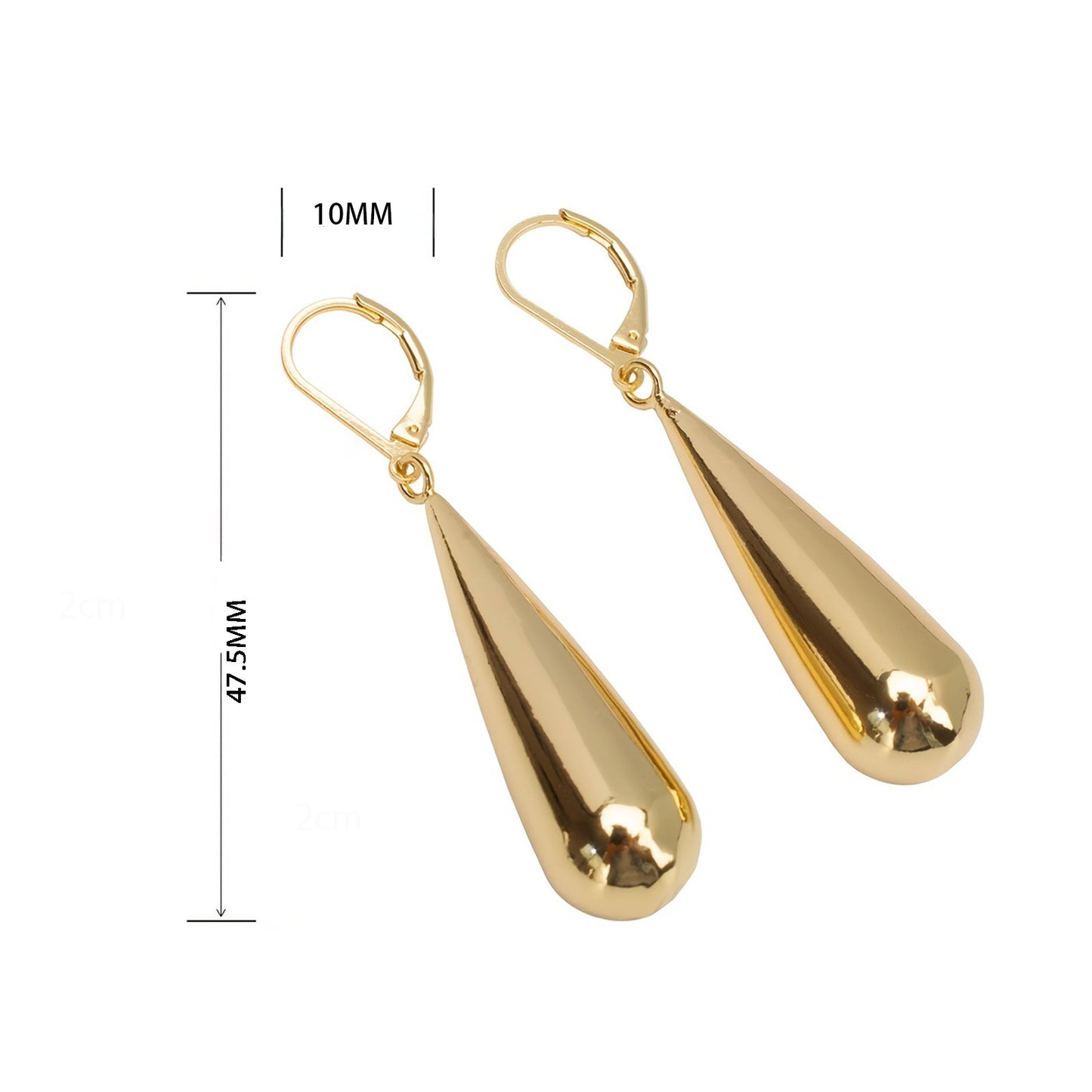 Long Teardrop Drop Earrings | Electroplated Stainless Steel Earrings for Women