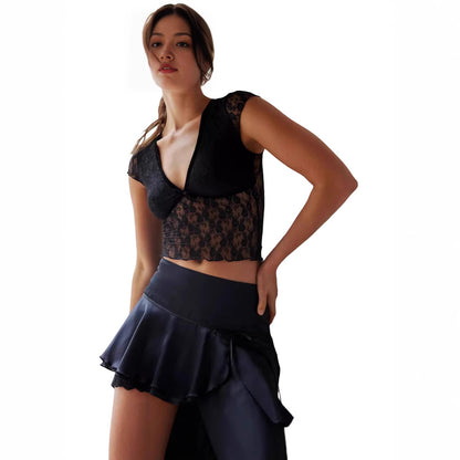 Women's Bow-Knot Short-Sleeve Top | Casual Polyester T-Shirt