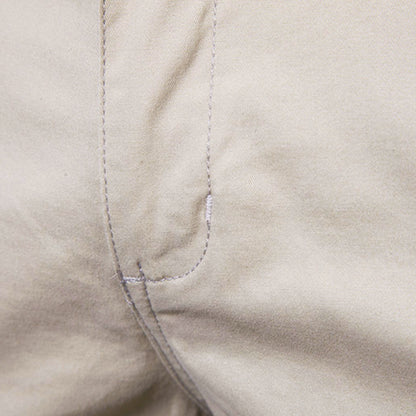 Men's Cotton Slim-Fit Cropped Trousers | Straight Leg Waist 30-38"
