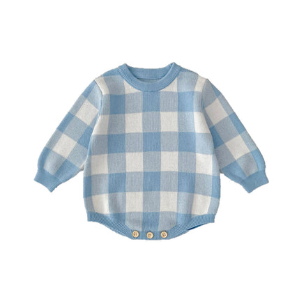 Baby Boys Cotton Knit Crew Neck Pullover | Soft Knitwear