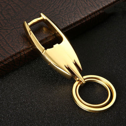 Metal Stainless Steel Key Ring | Slim Car Keychain | Black, Gold & Silver