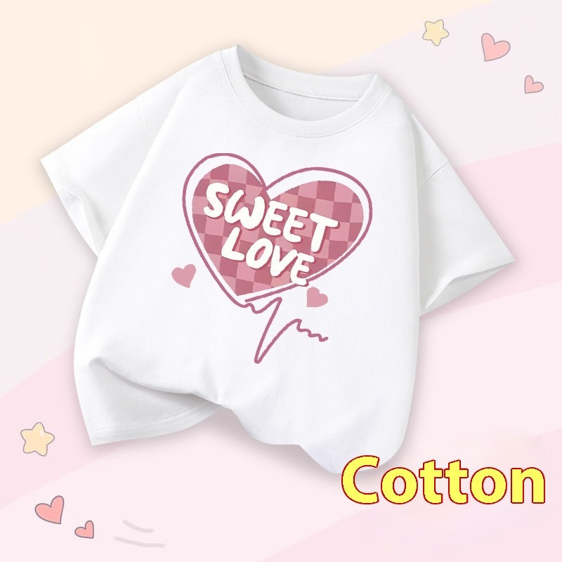 Girls Cartoon Print Short Sleeve Cotton T-Shirt – 14 Designs