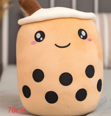 Boba Tea Plush Pillow Cushion - Soft Bubble Tea Stuffed Toy