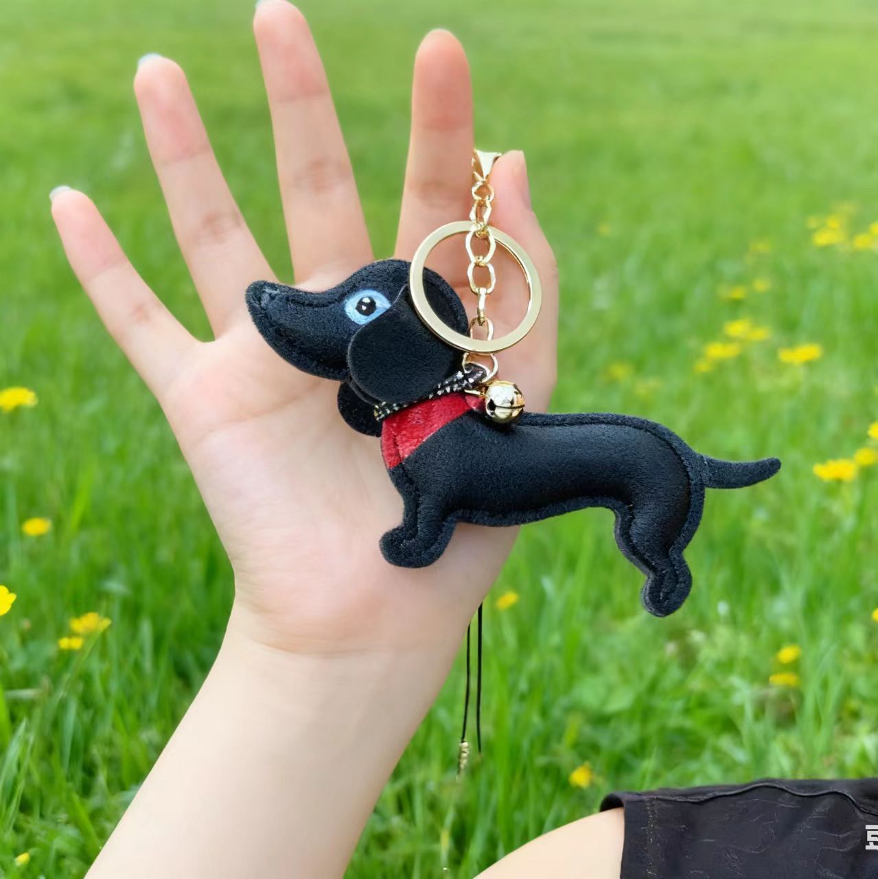 PU Leather Dachshund Bag Keychain | Mini Pouch Charm | 5 Colours