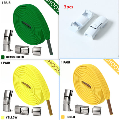 Press Lock Shoelaces Without Ties Elastic Laces Sneaker 8MM Widened Flat No Tie Shoe Laces Kids Shoelace For Shoes