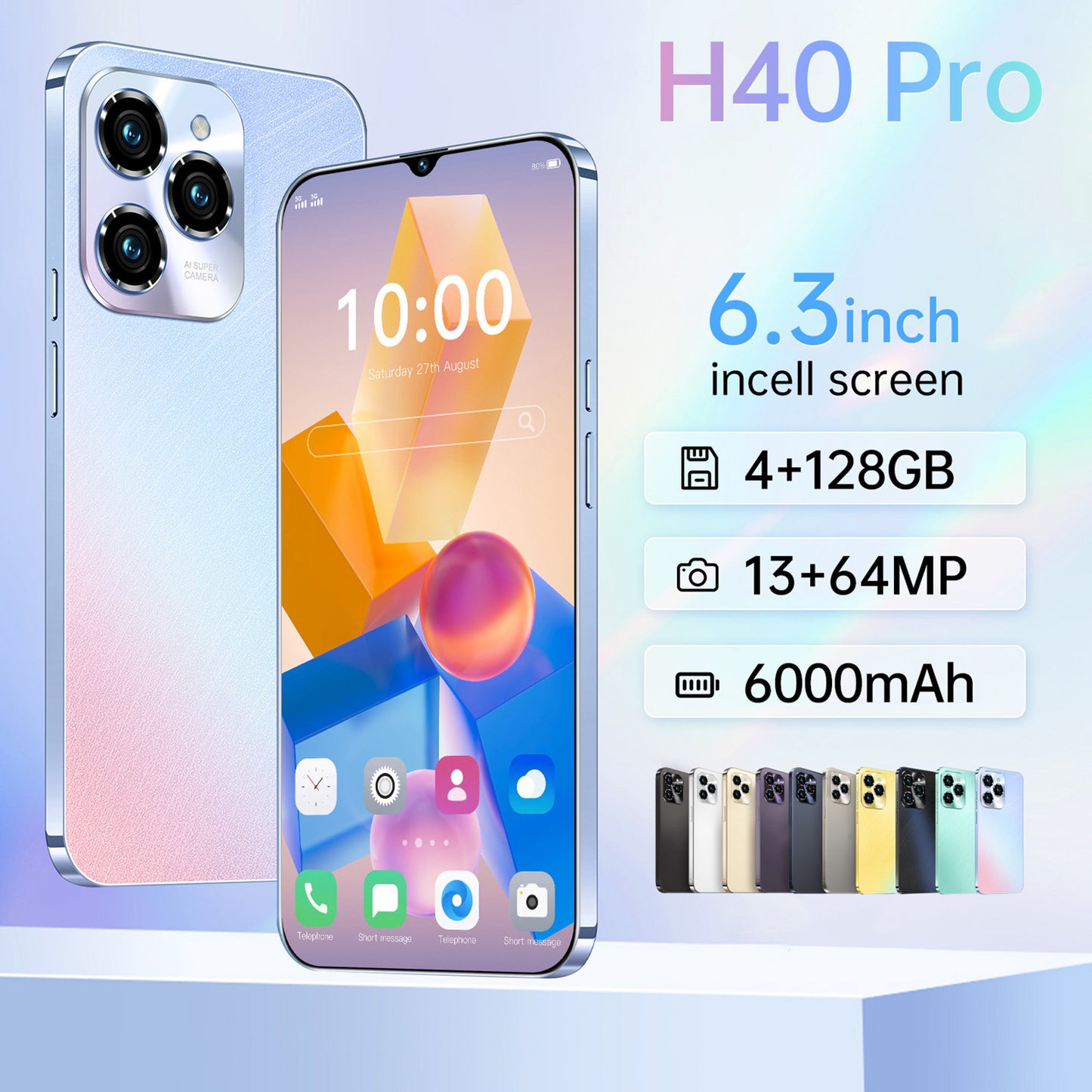 HOT40 Unlocked 4G Smartphone | 6.3" FHD+, 64MP, 6000mAh Battery
