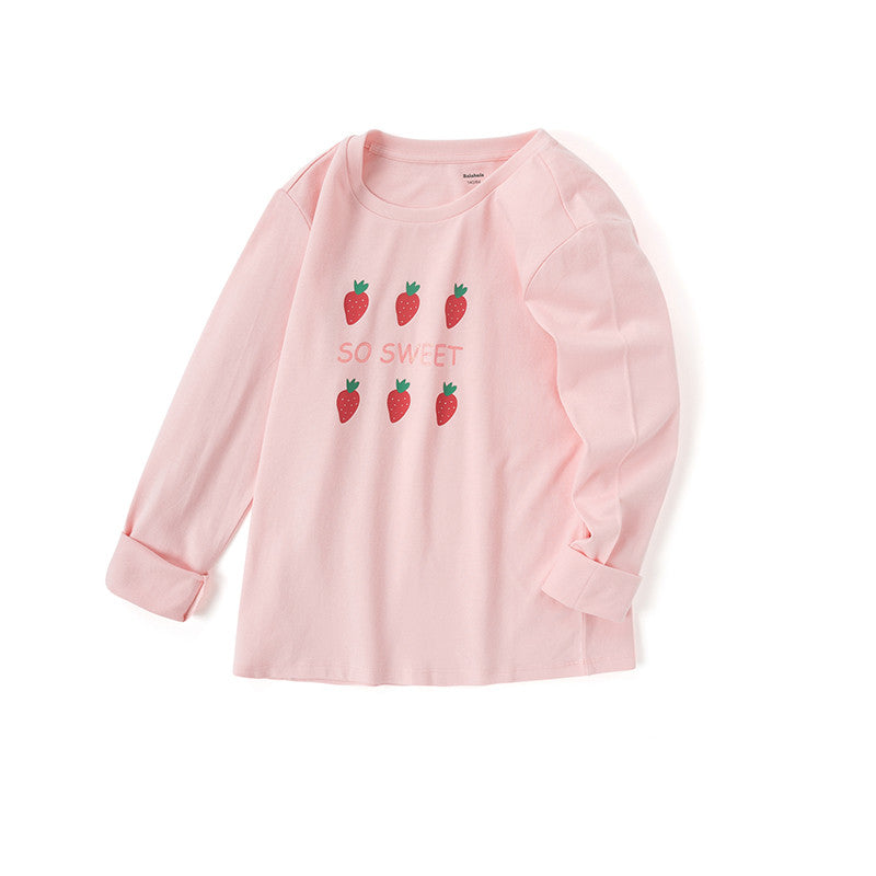 Girls Striped Cotton Long Sleeve Top | Ages 7–14, 3 Colours
