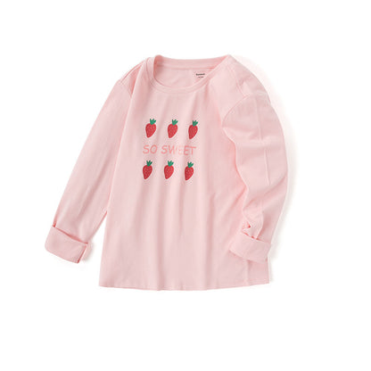 Girls Striped Cotton Long Sleeve Top | Ages 7–14, 3 Colours