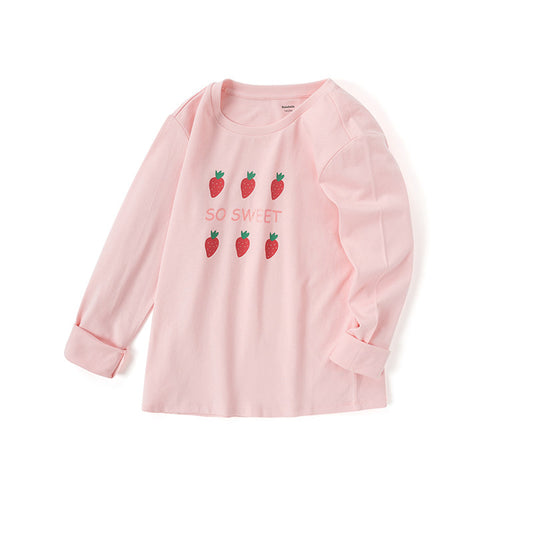 Girls Striped Cotton Long Sleeve Top | Ages 7–14, 3 Colours
