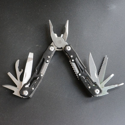 14-in-1 Multi-Tool Folding Pliers – 420 Steel EDC Pocket Tool Black & Silver Grey